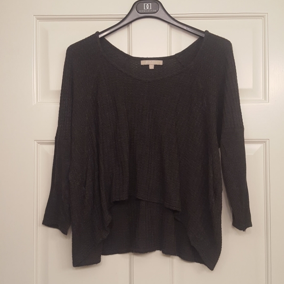Joan Vass Sweaters - JOAN VASS GRAY ASSYMETRIC LT SWEATER TOP NUC
